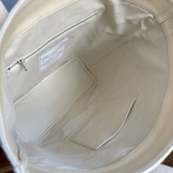 Emotional World Large Vintage Tote Bag Cotton Linen Beige Artsy Unique - Picture 7 of 9